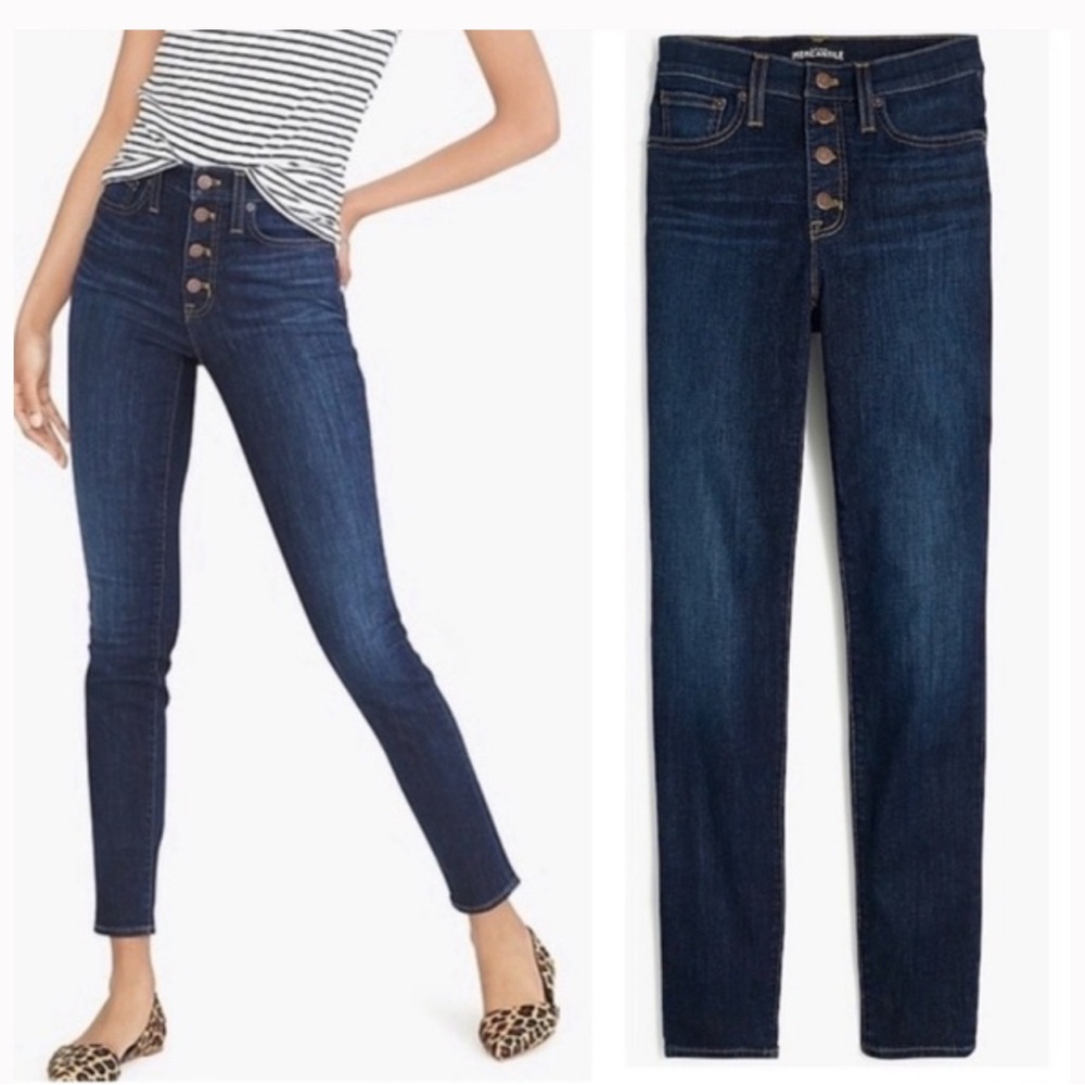 J. Crew Mercantile 10 high-rise skinny jean with button fly in dark wash